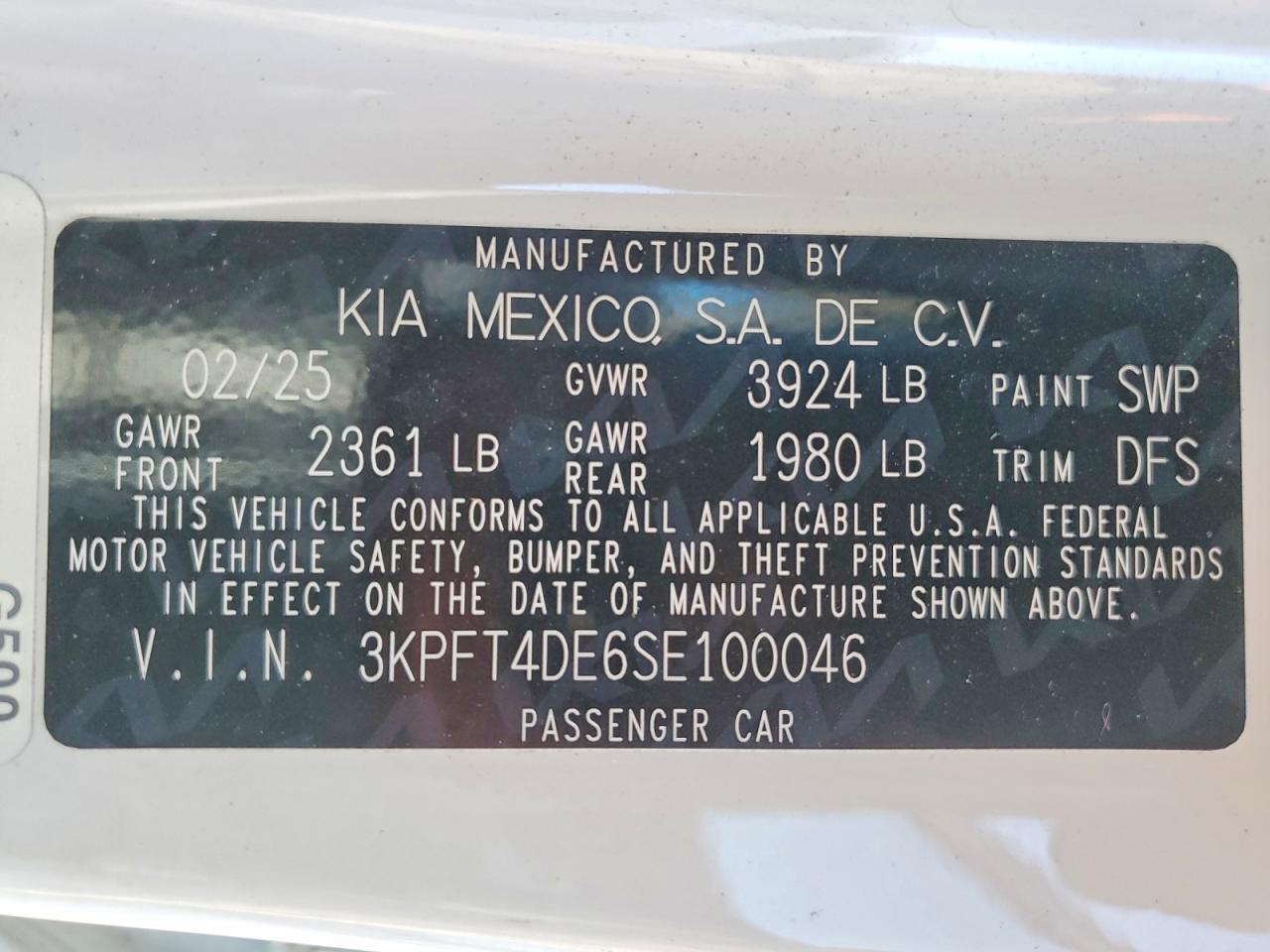 2025 KIA K4 lxs