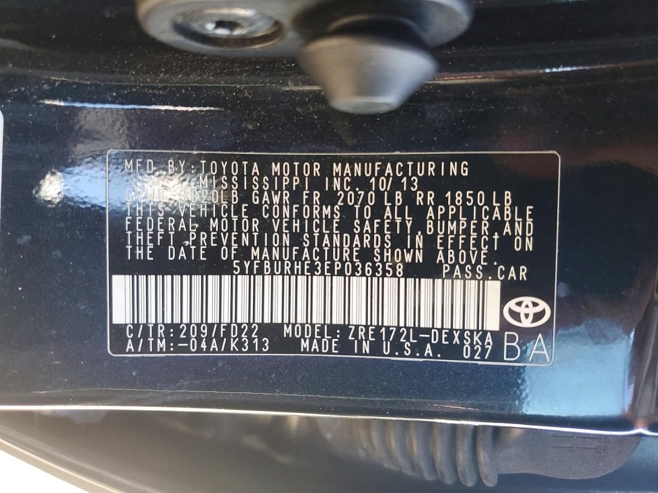 2014 Toyota Corolla l