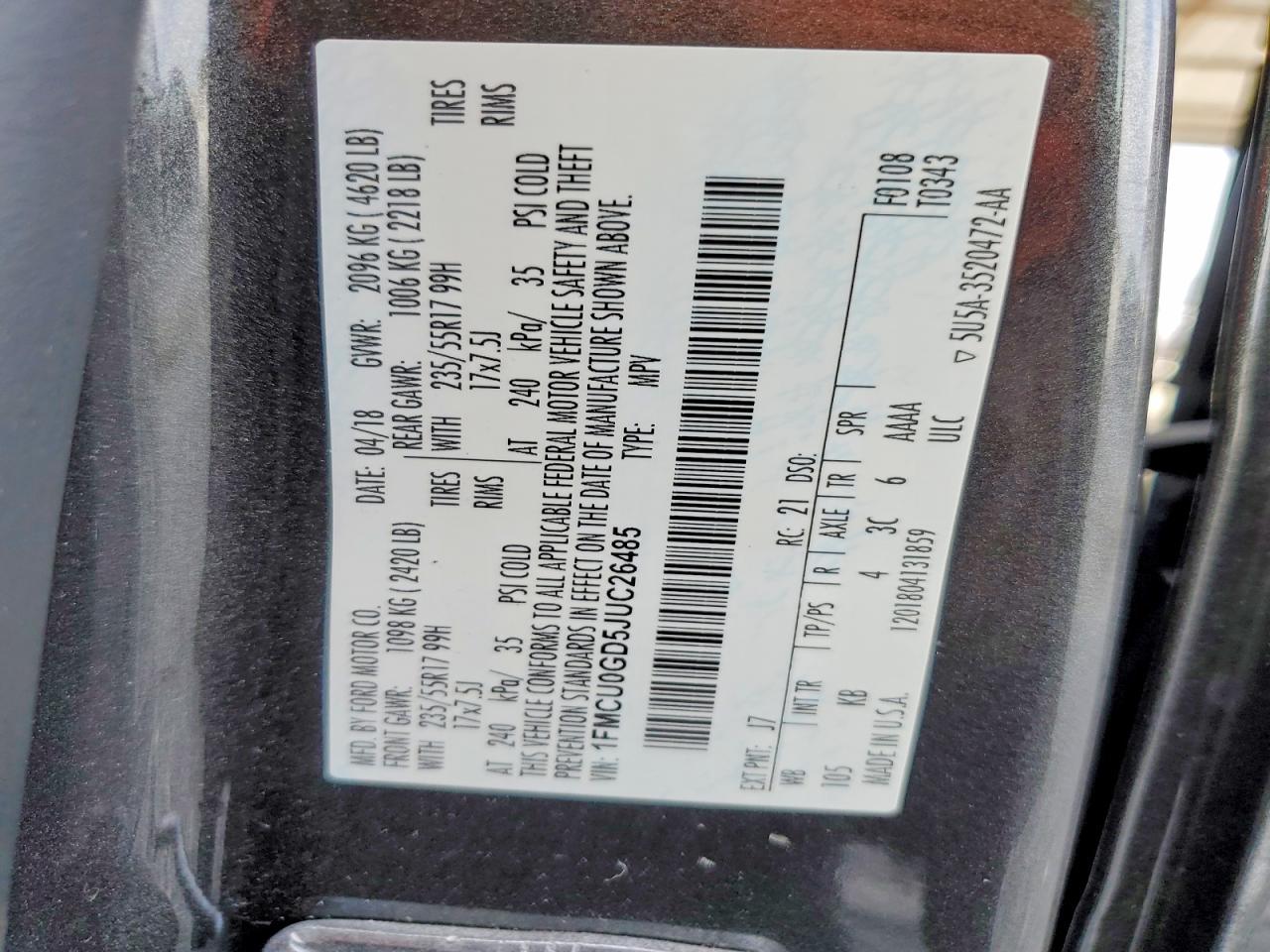 2018 Ford Escape se