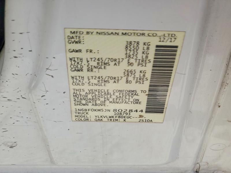 2018 Nissan NV 1500 Utility / Service Van