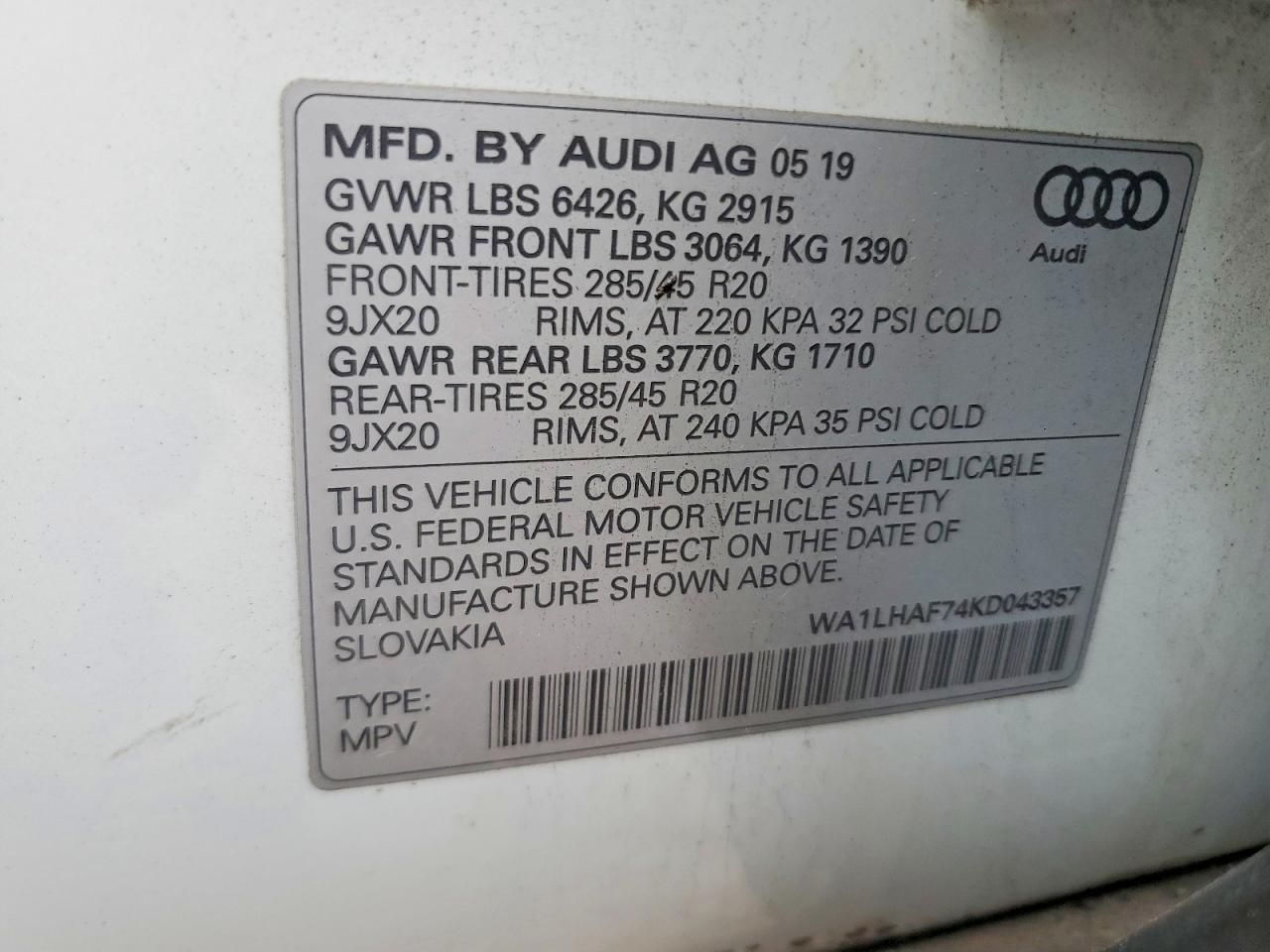 2019 Audi Q7 Premium Plus