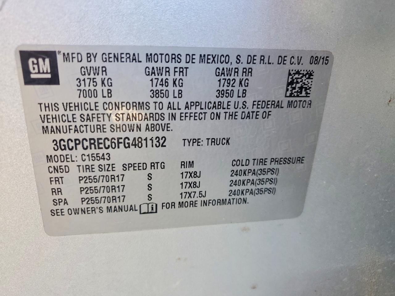 2015 Chevrolet Silverado C1500 lt