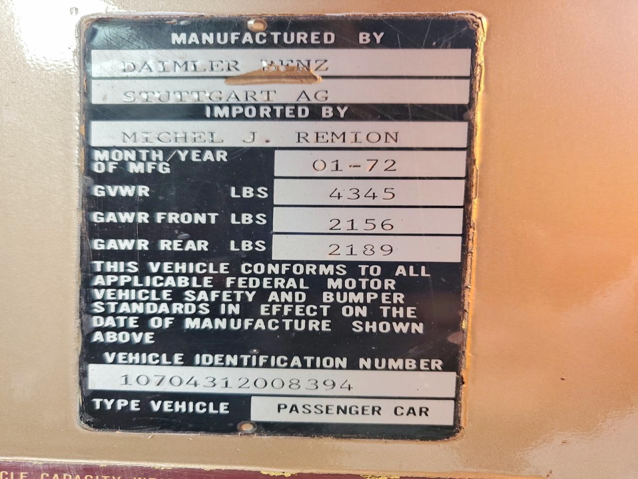 1972 Mercedes-Benz 1972 Mercedes Benz 350sl