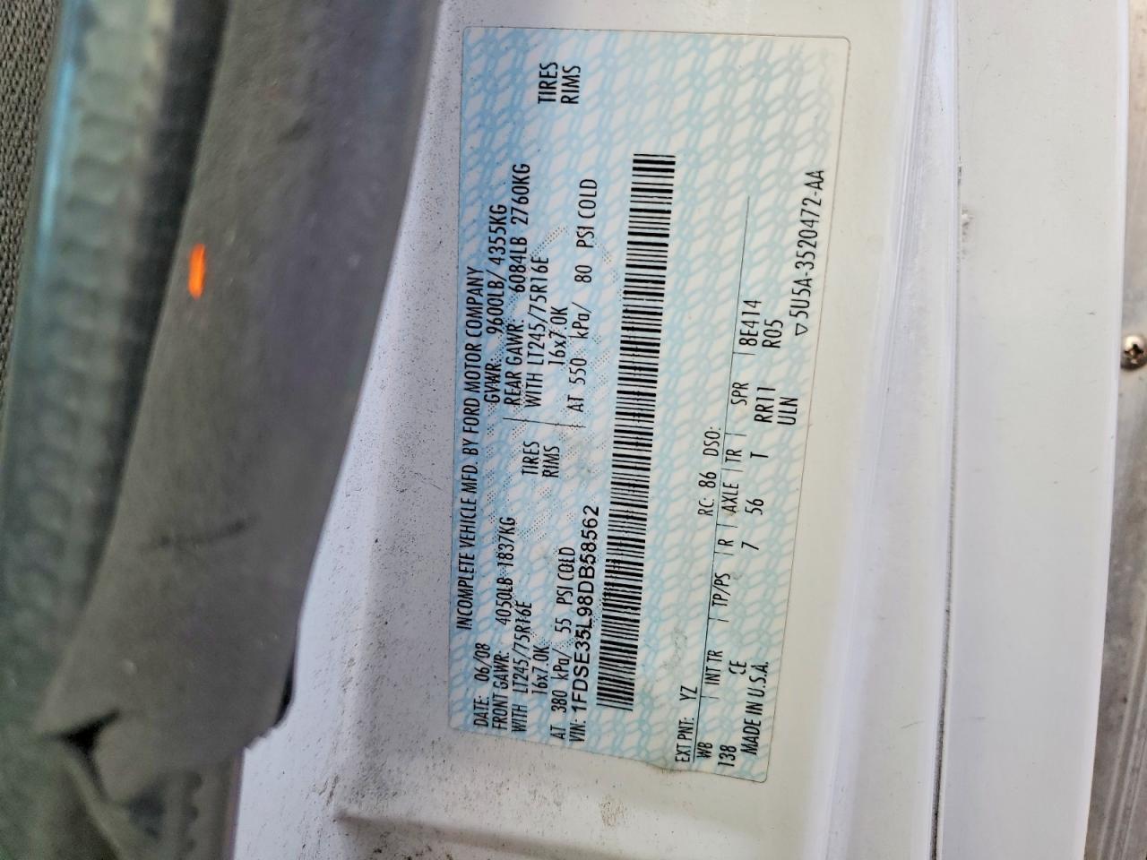 2008 Ford Econoline E350 Super Duty Cutaway Van