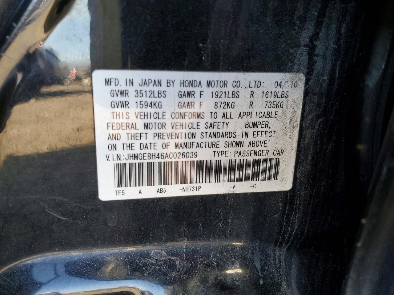 2010 Honda Fit Sport