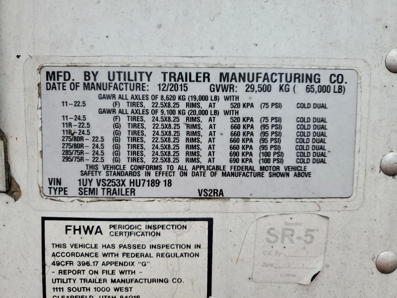 2017 Utility 2017 Util VS2RA-Refrigerated Van Trailer