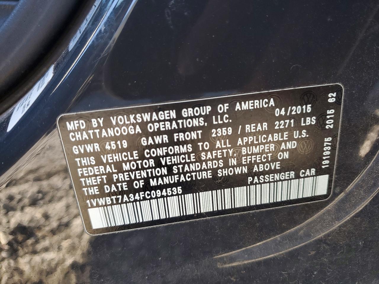 2015 Volkswagen Passat se