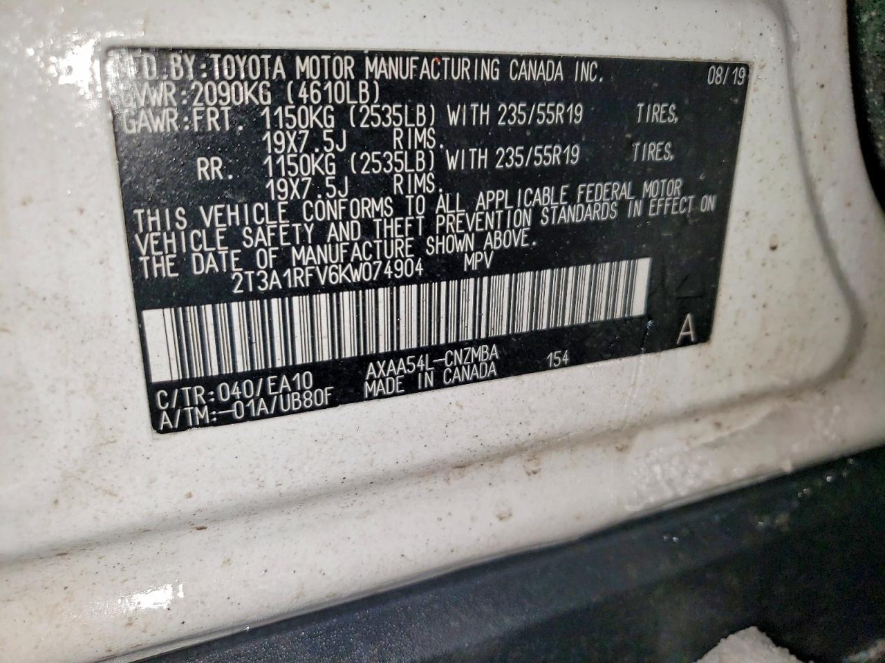 2019 Toyota Rav4 xle Premium