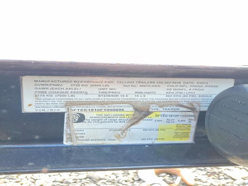 2015 Felling Trailer 2015 Felling Utility Trailer