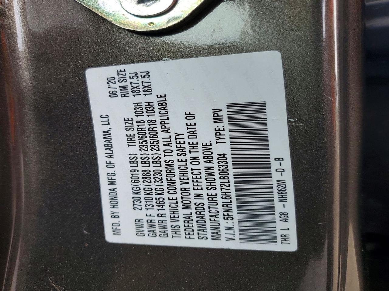 2020 Honda Odyssey exl