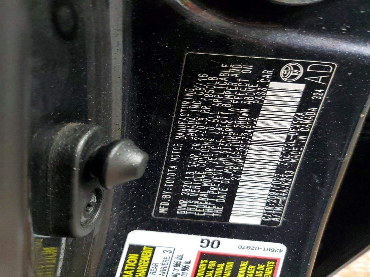 2016 Toyota Corolla l