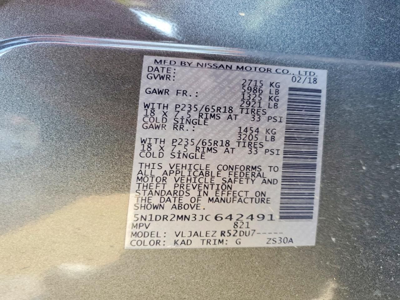 2018 Nissan Pathfinder s