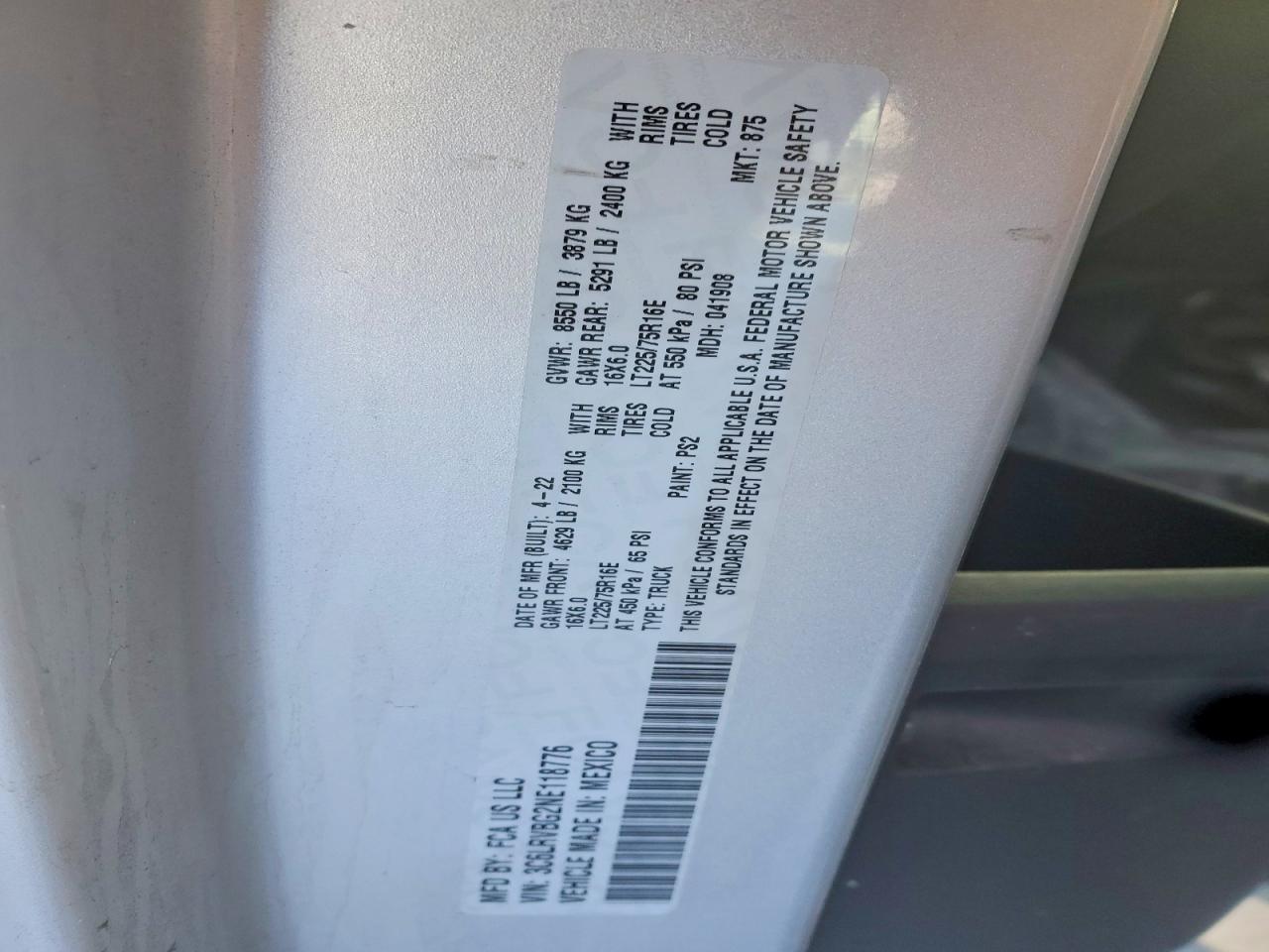 2022 Dodge RAM Promaster 1500 1500 High