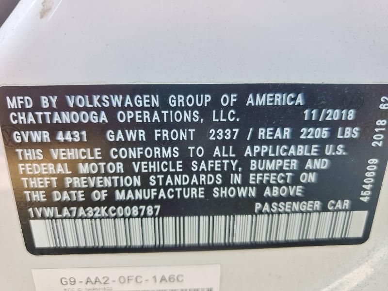 2019 Volkswagen Passat Wolfsburg