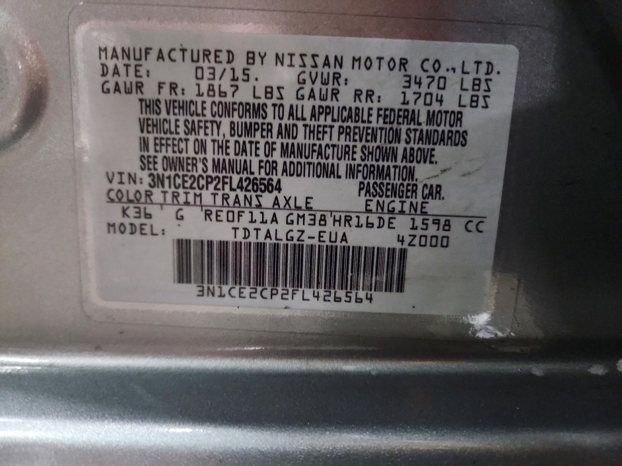 2015 Nissan Versa Note s