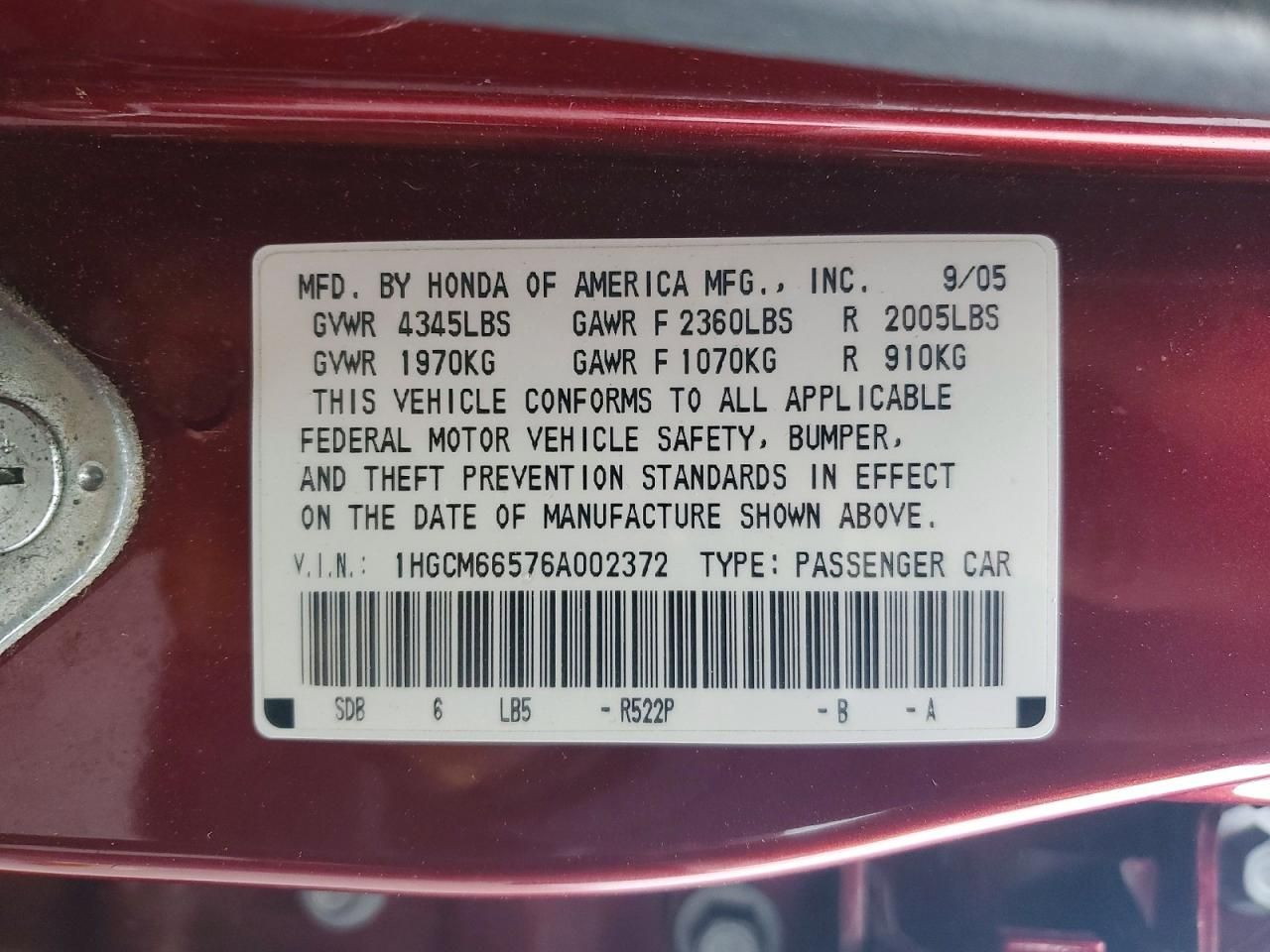 2006 Honda Accord ex