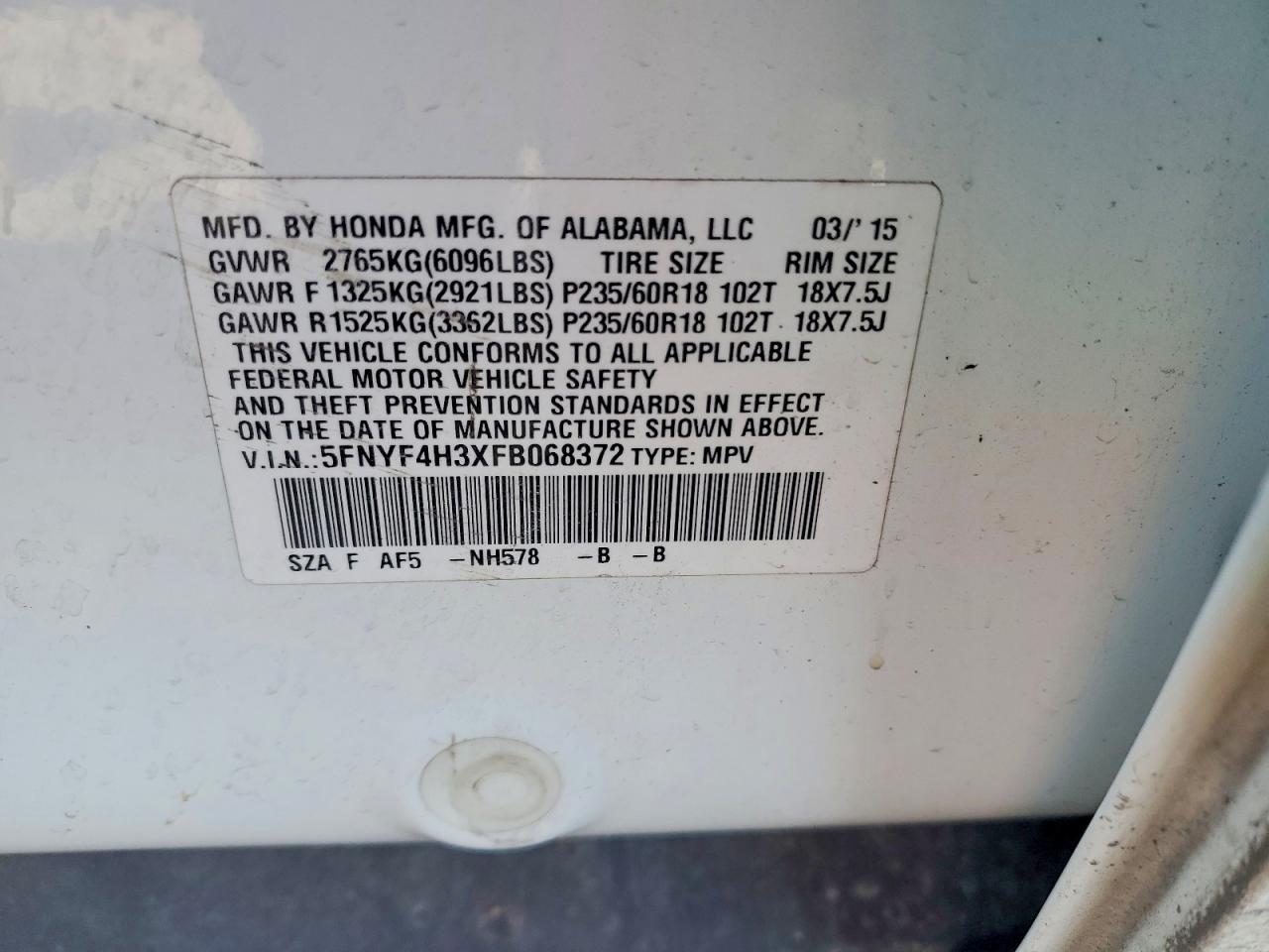 2015 Honda Pilot se