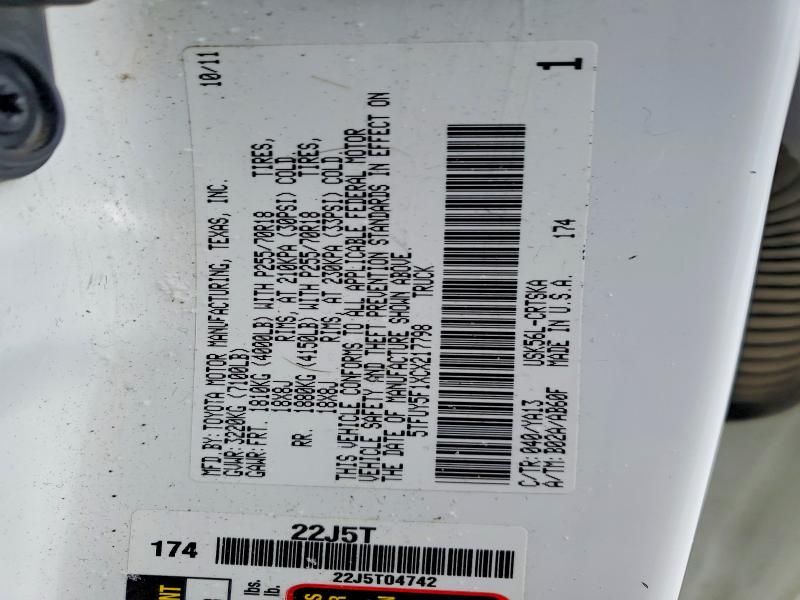 2012 Toyota Tundra Double cab SR5