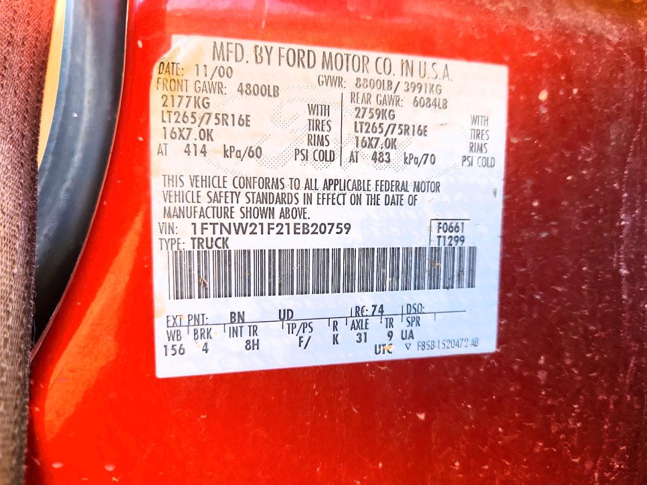 2001 Ford F250 Super Duty