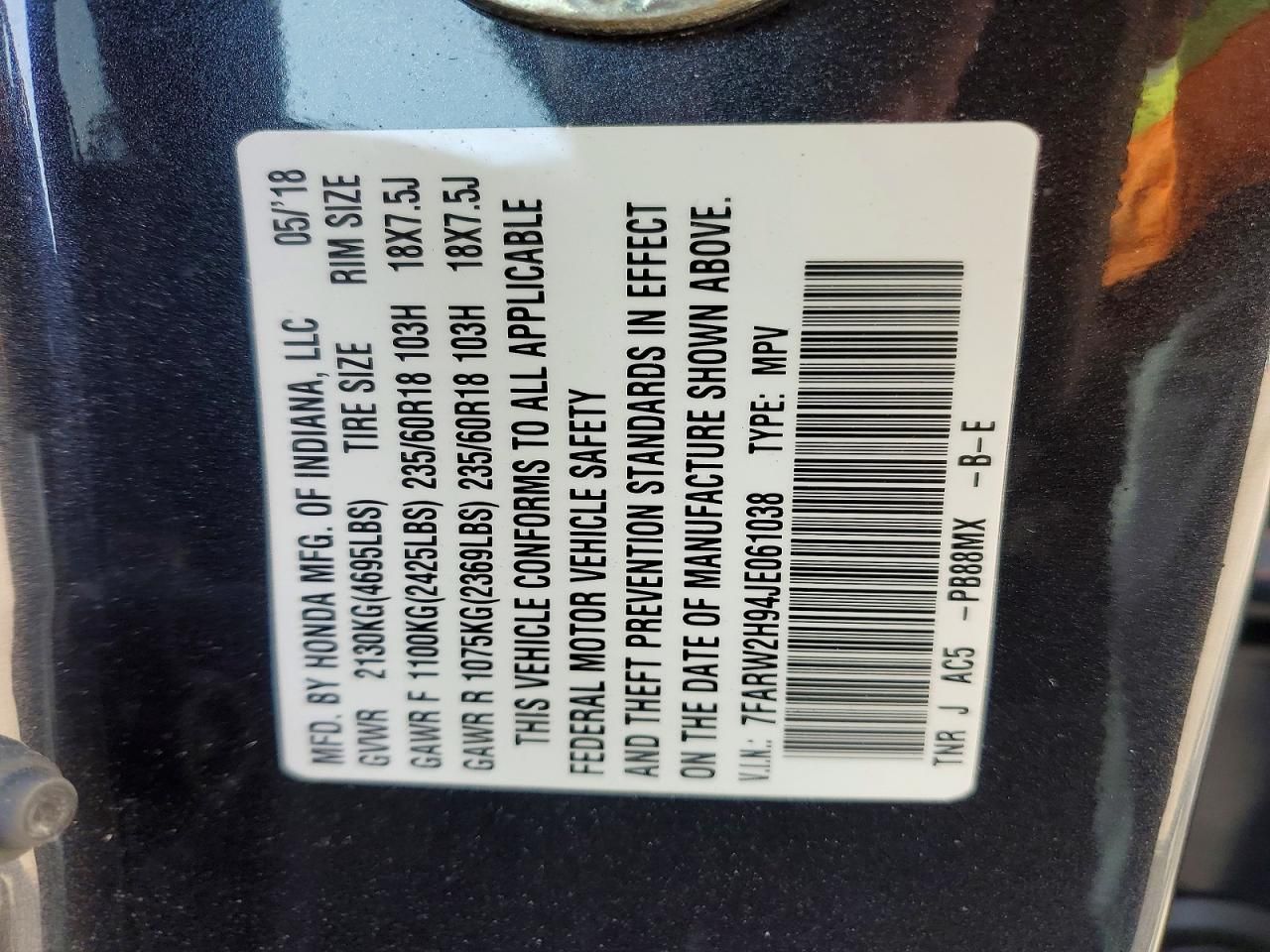 2018 Honda Cr-v Touring