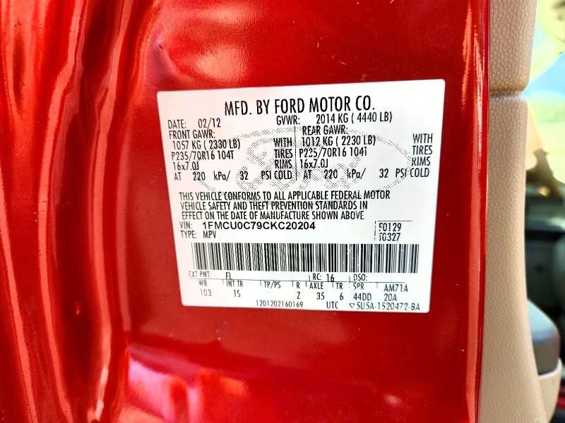 2012 Ford Escape xls