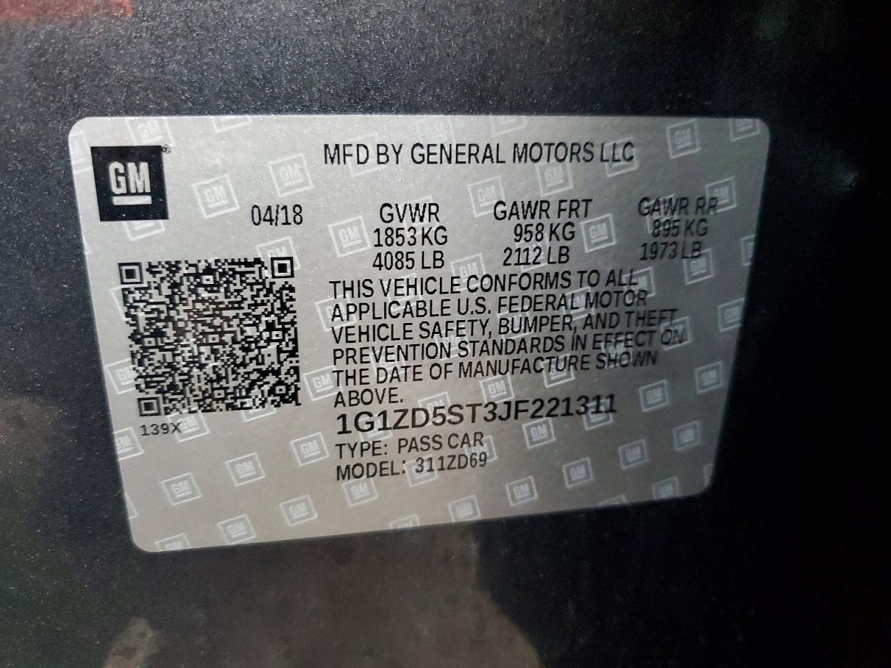 2018 Chevrolet Malibu lt