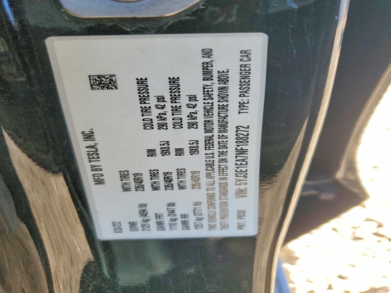 2022 Tesla Model 3