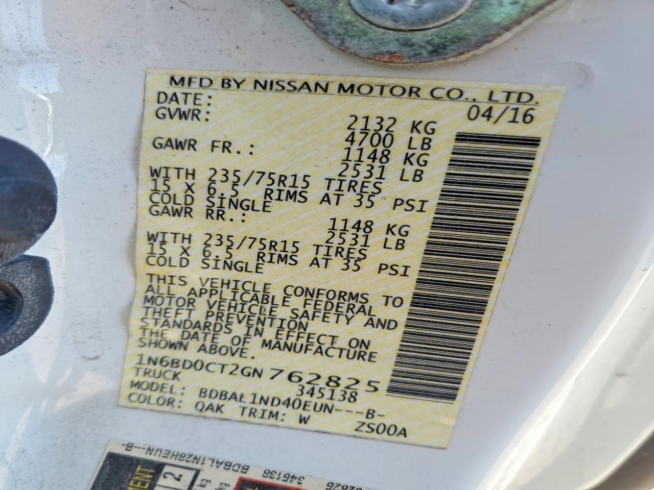 2016 Nissan Frontier s