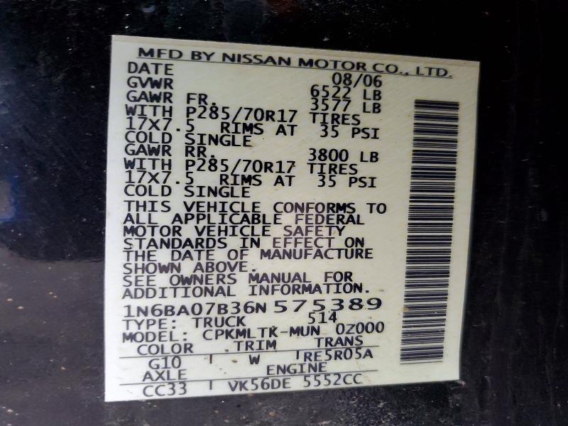 2006 Nissan Titan xe ffv