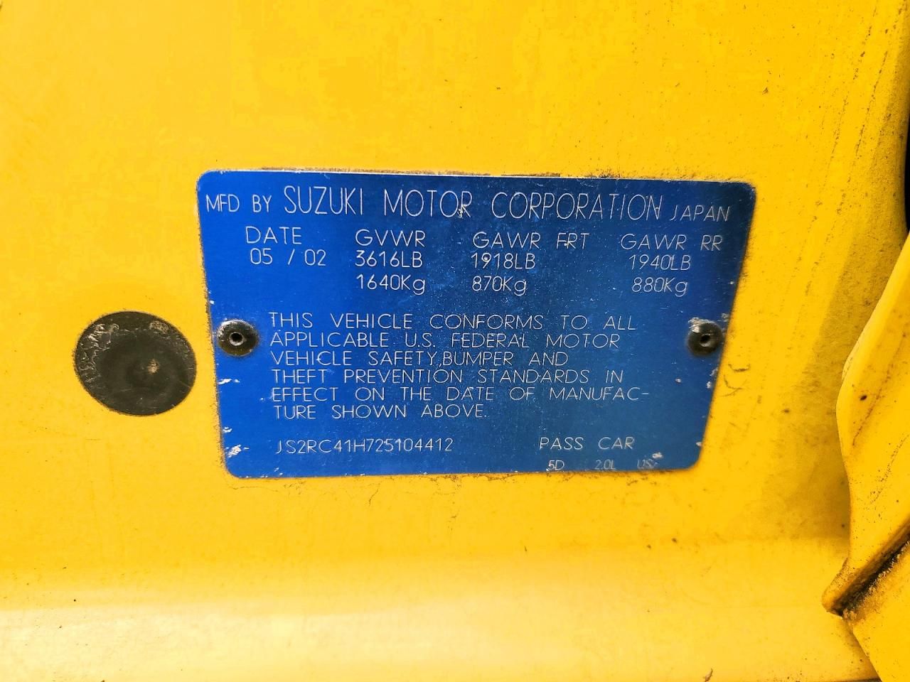 2002 Suzuki Aerio sx