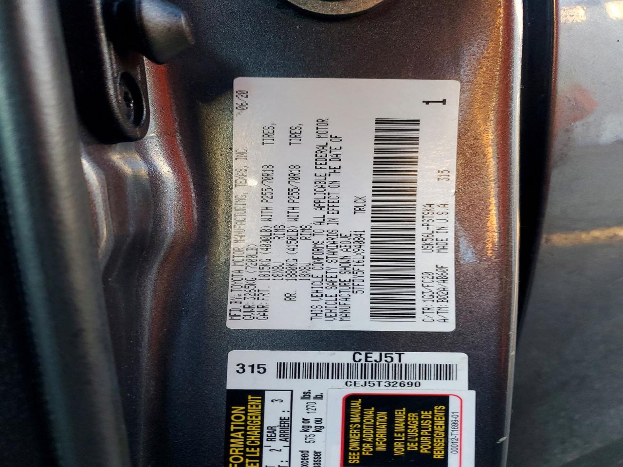 2020 Toyota Tundra Crewmax SR5