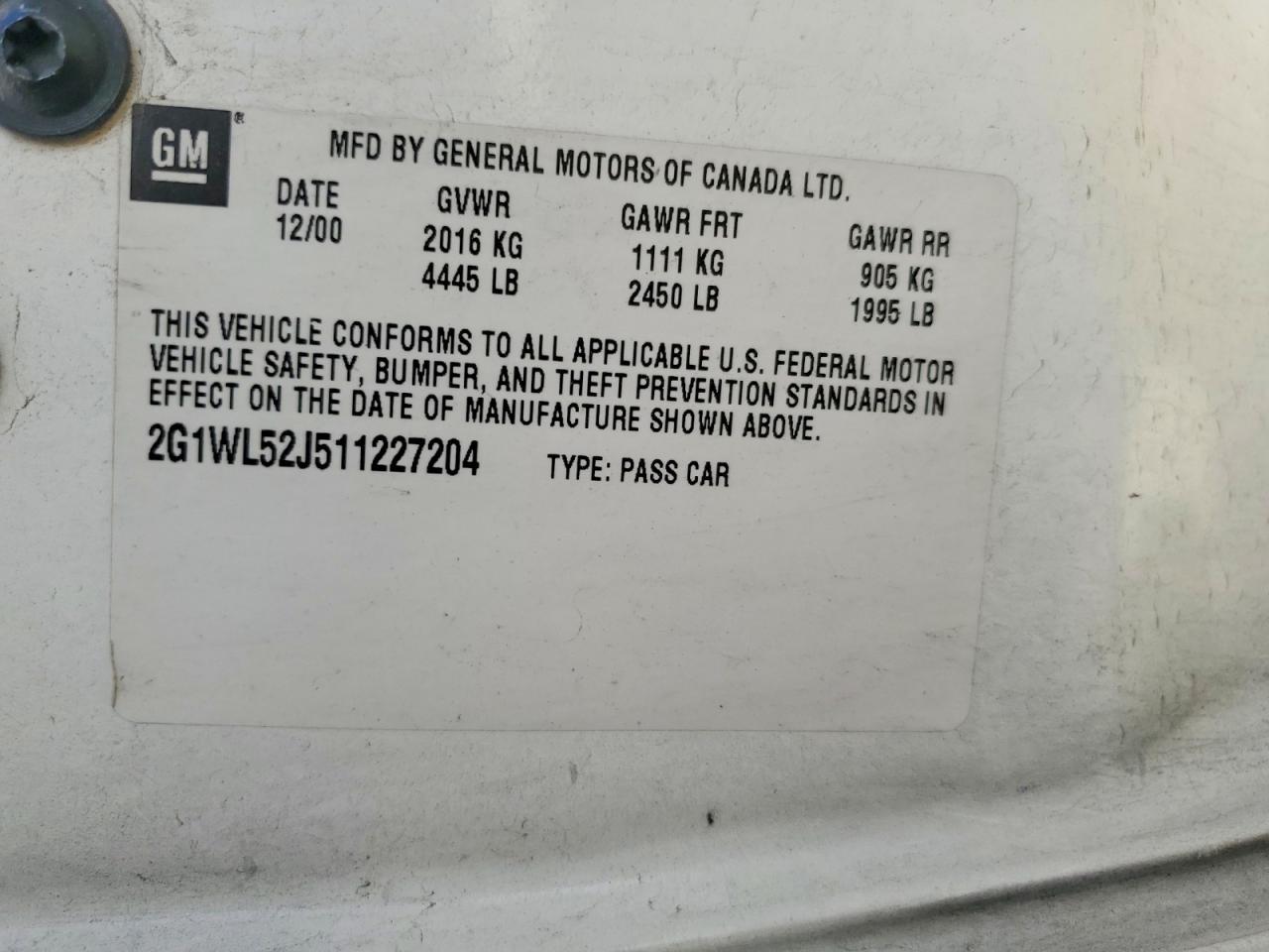 2001 Chevrolet Lumina