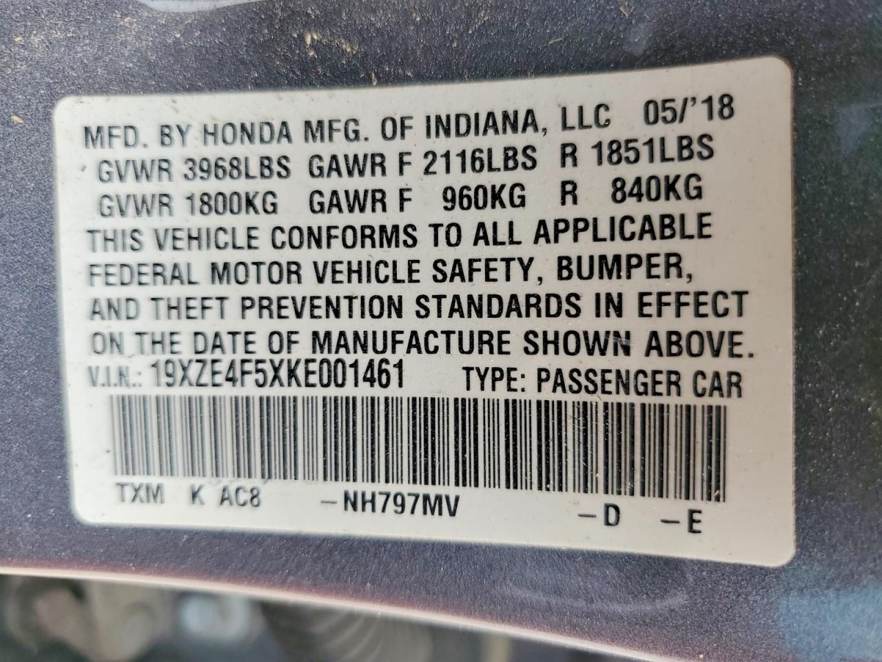 2019 Honda Insight ex