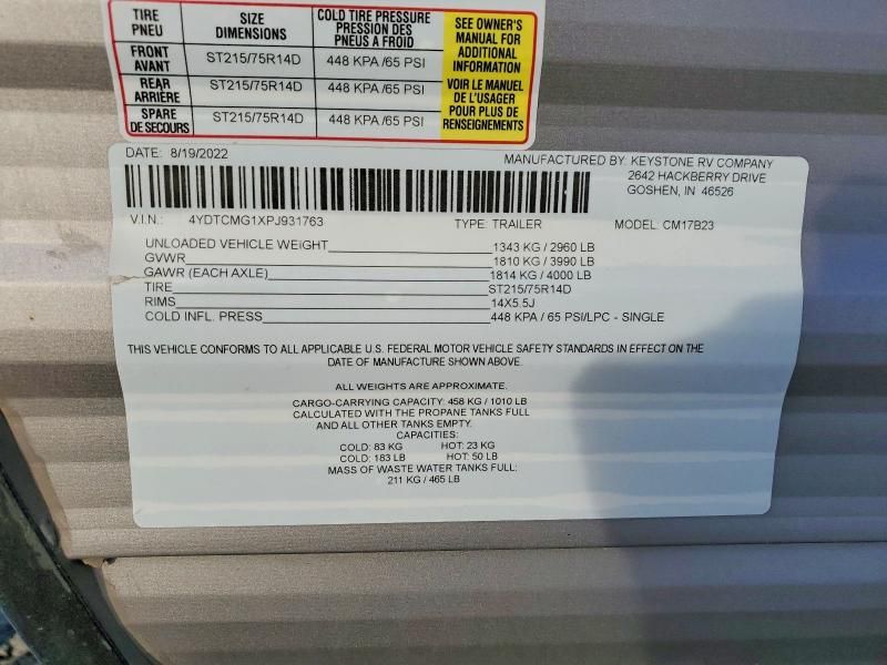 2023 Keystone 2023 Keys Coleman-trailer