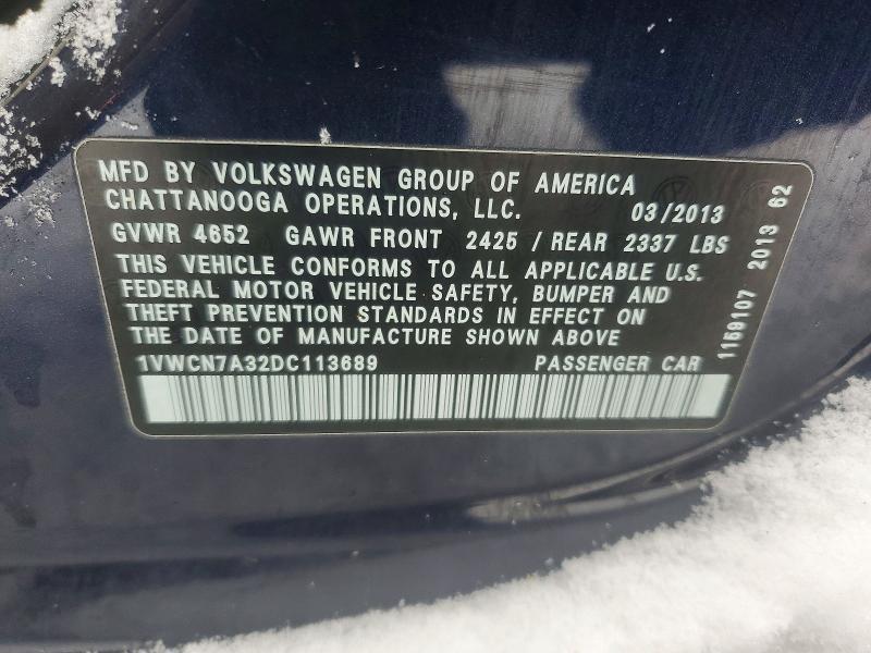 2013 Volkswagen Passat sel