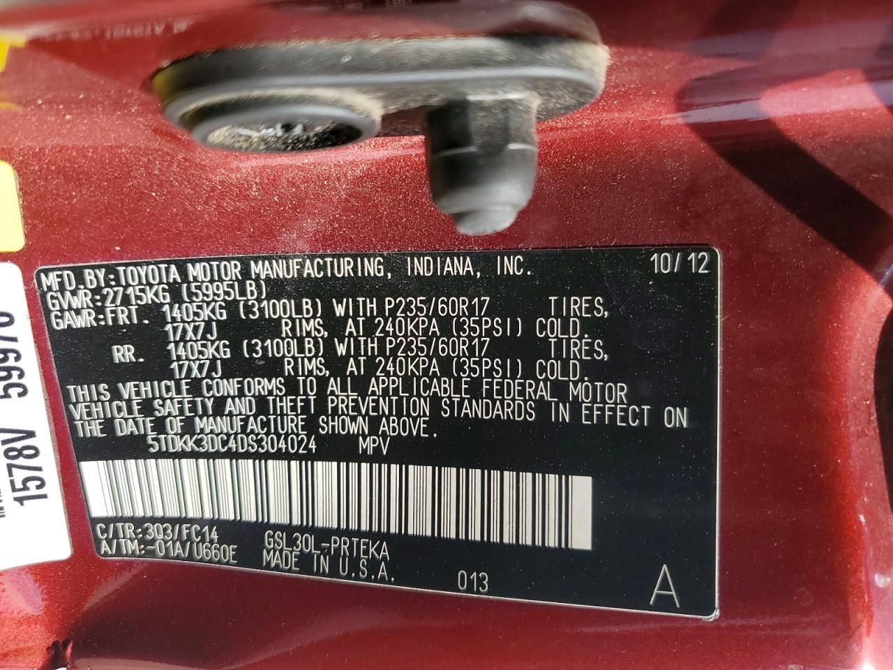 2013 Toyota Sienna le