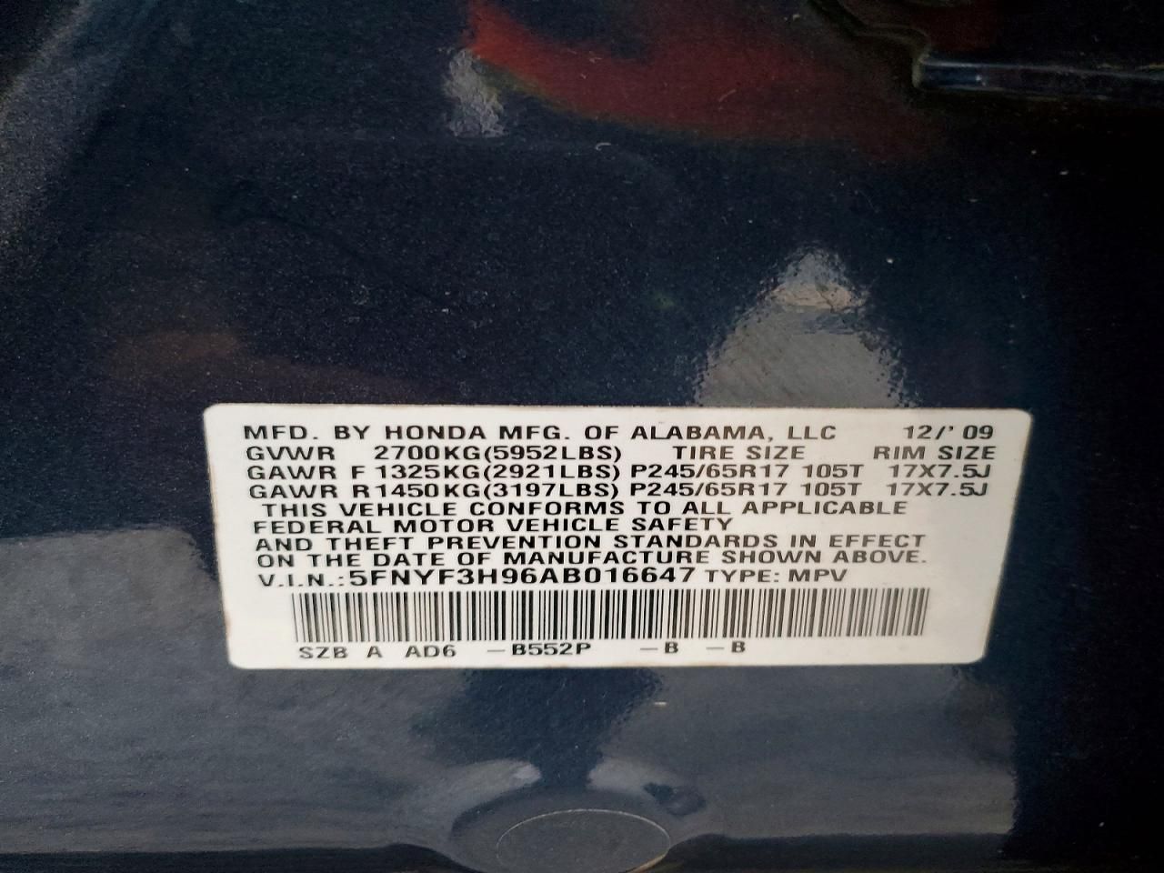 2010 Honda Pilot Touring