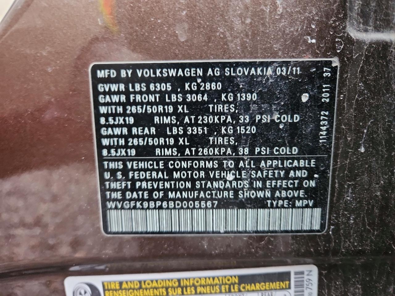 2011 Volkswagen Touareg V6 tdi