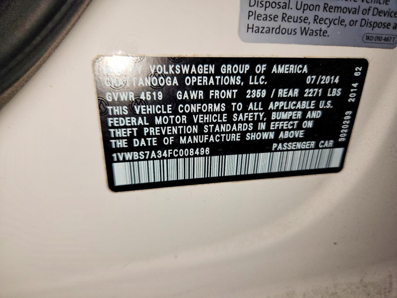 2015 Volkswagen Passat se