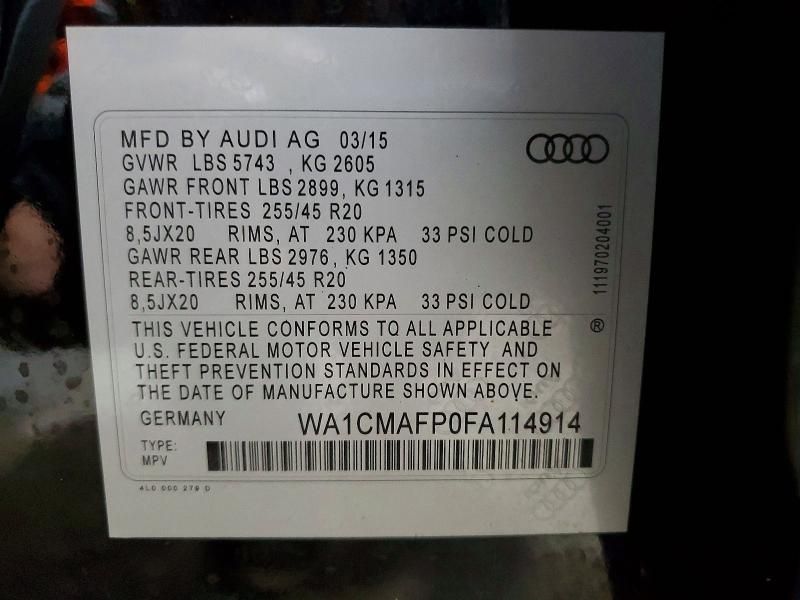 2015 Audi Q5 tdi Premium Plus