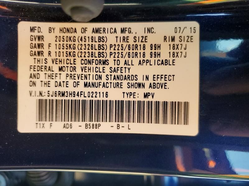 2015 Honda Cr-v Touring