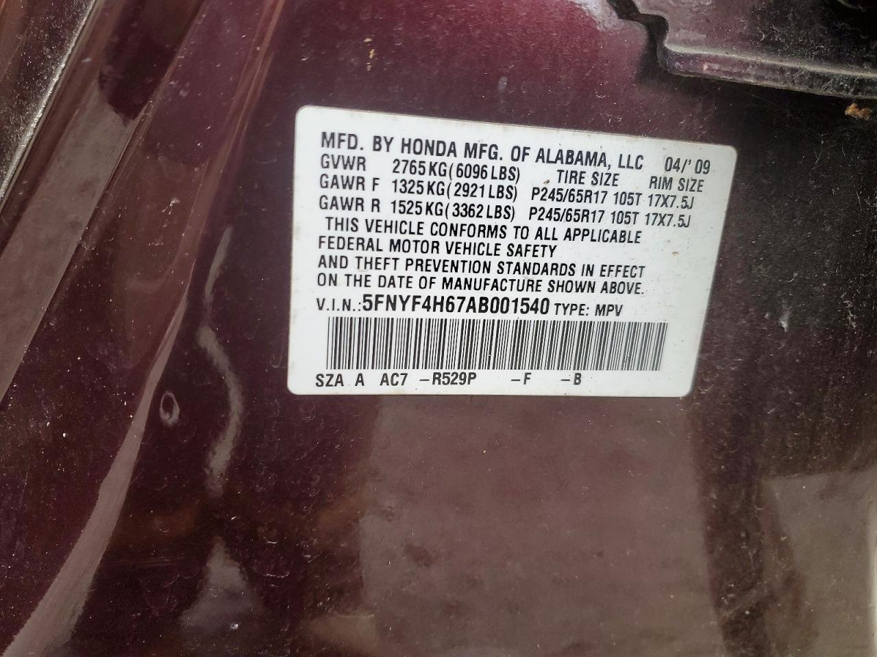 2010 Honda Pilot exl