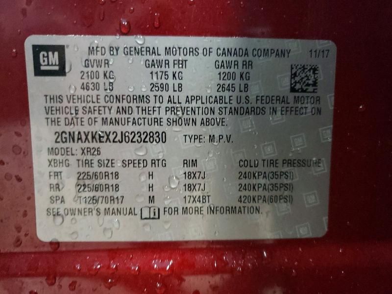 2018 Chevrolet Equinox lt