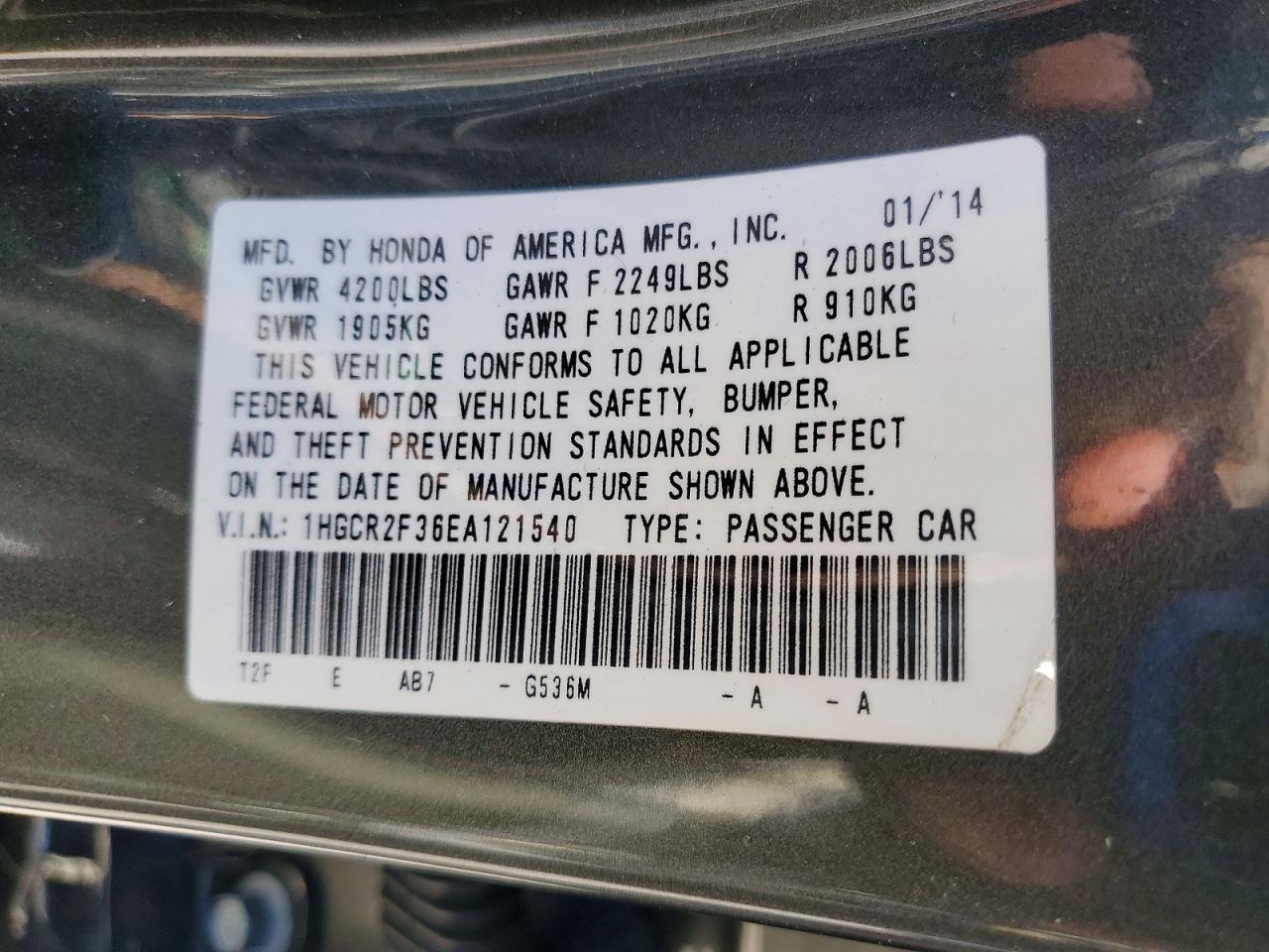 2014 Honda Accord lx