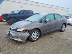 Honda salvage cars for sale: 2012 Honda Civic lx