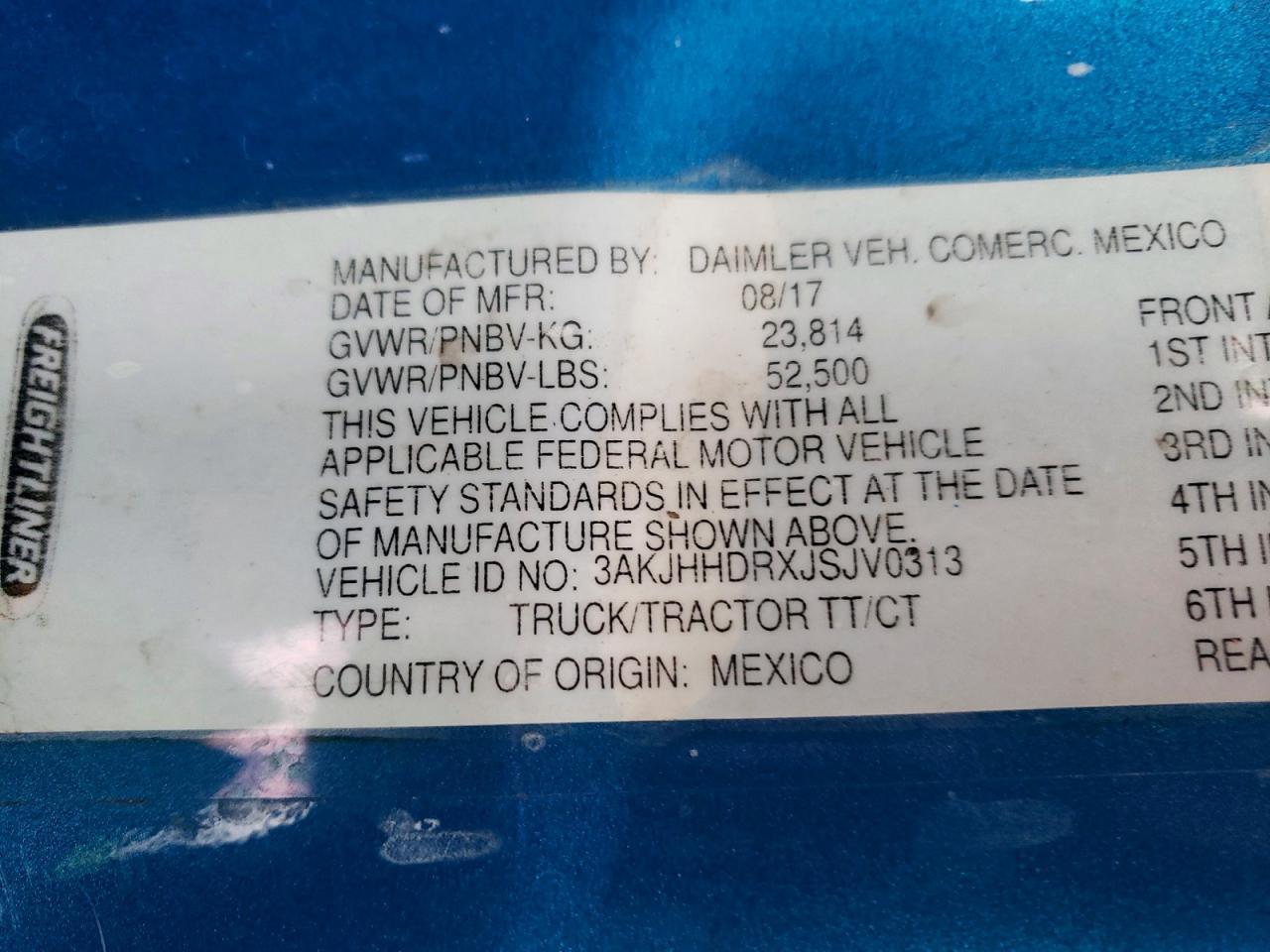 2018 Freigliner 2018 Freightliner Cascadia 126 Semi Truck