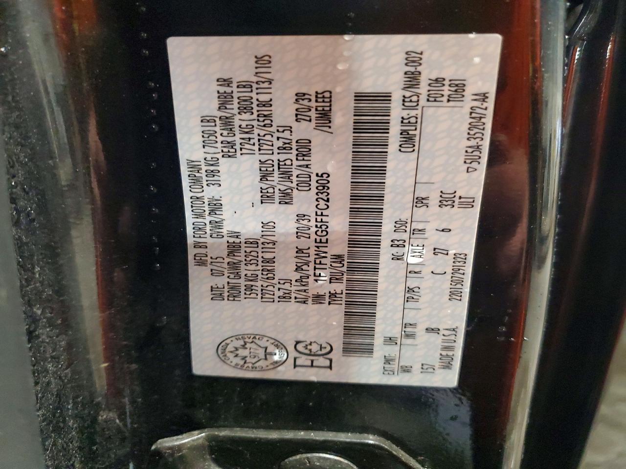 2015 Ford F150 XLT Supercab 4W