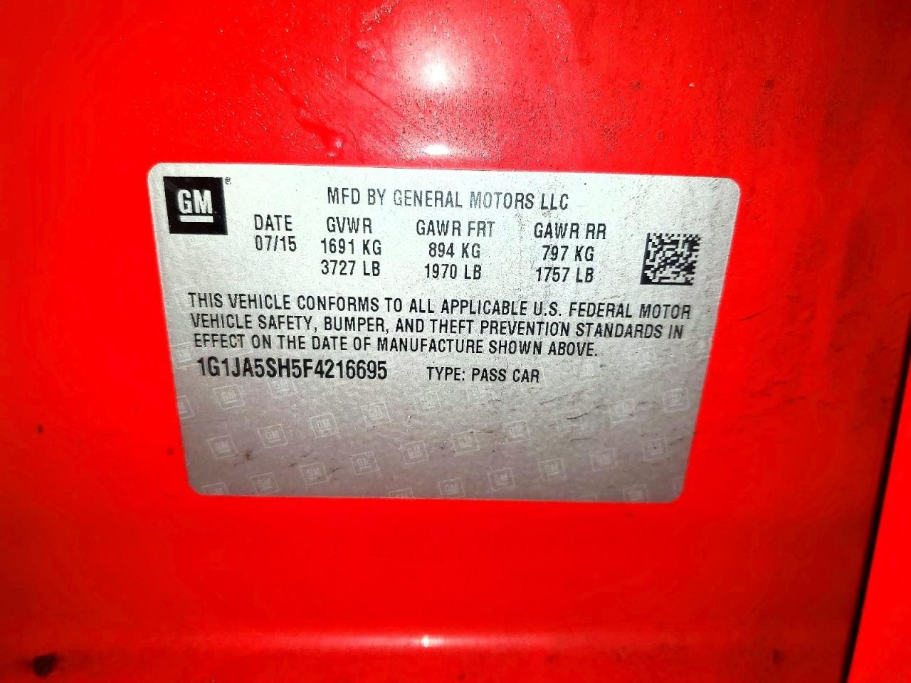 2015 Chevrolet Sonic ls