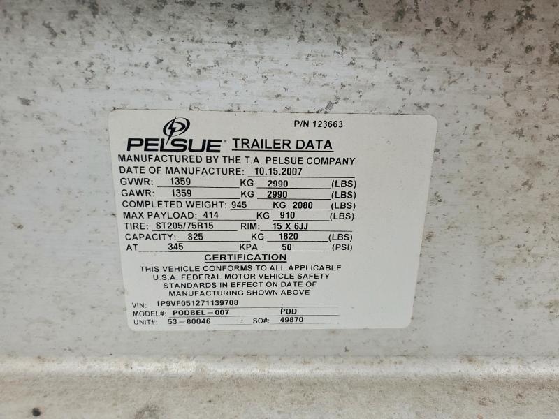 2007 Pelsue Podbel-007 Fiber Optic Splicing Trailer