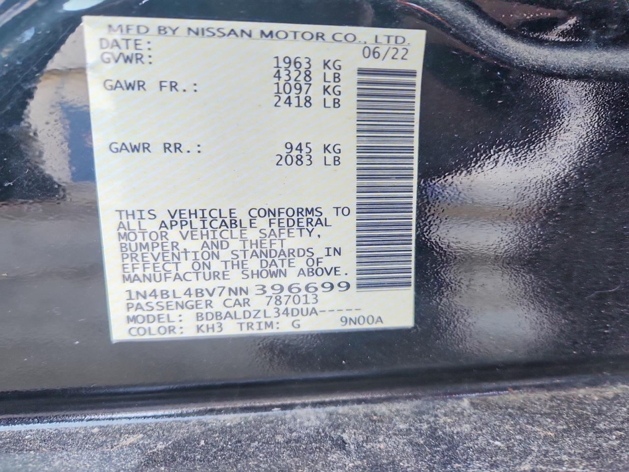 2022 Nissan Altima s